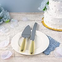 Vista 8 de Simplicity 5071000710W Juego de cuchillos y servidores de acero inoxidable para tartas de boda para recepciones y otras celebraciones, multicolor, 2