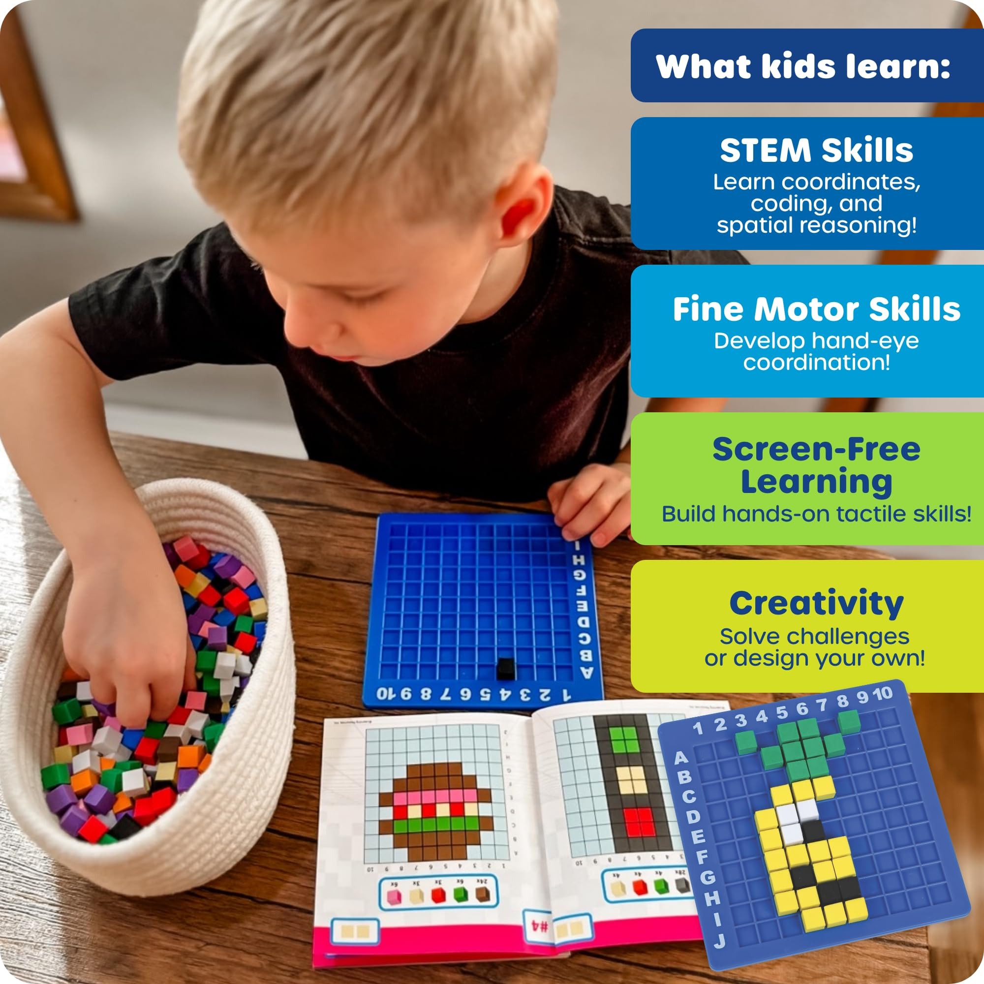 Learning Resources Pikselowa Sztuka STEM Explorers, 402 Elementy, Od 5 Lat, Zabawki dla Dzieci, Podstawy Kodowania, Zajęcia Szkolne
