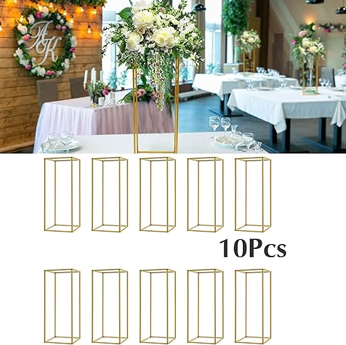 Miniatura 3 de 10 piezas de 23.62 pulgadas de metal para flores, ramo de columna, pedestales decorativos para fiestas, bodas, centros de mesa, decoración de mesa,