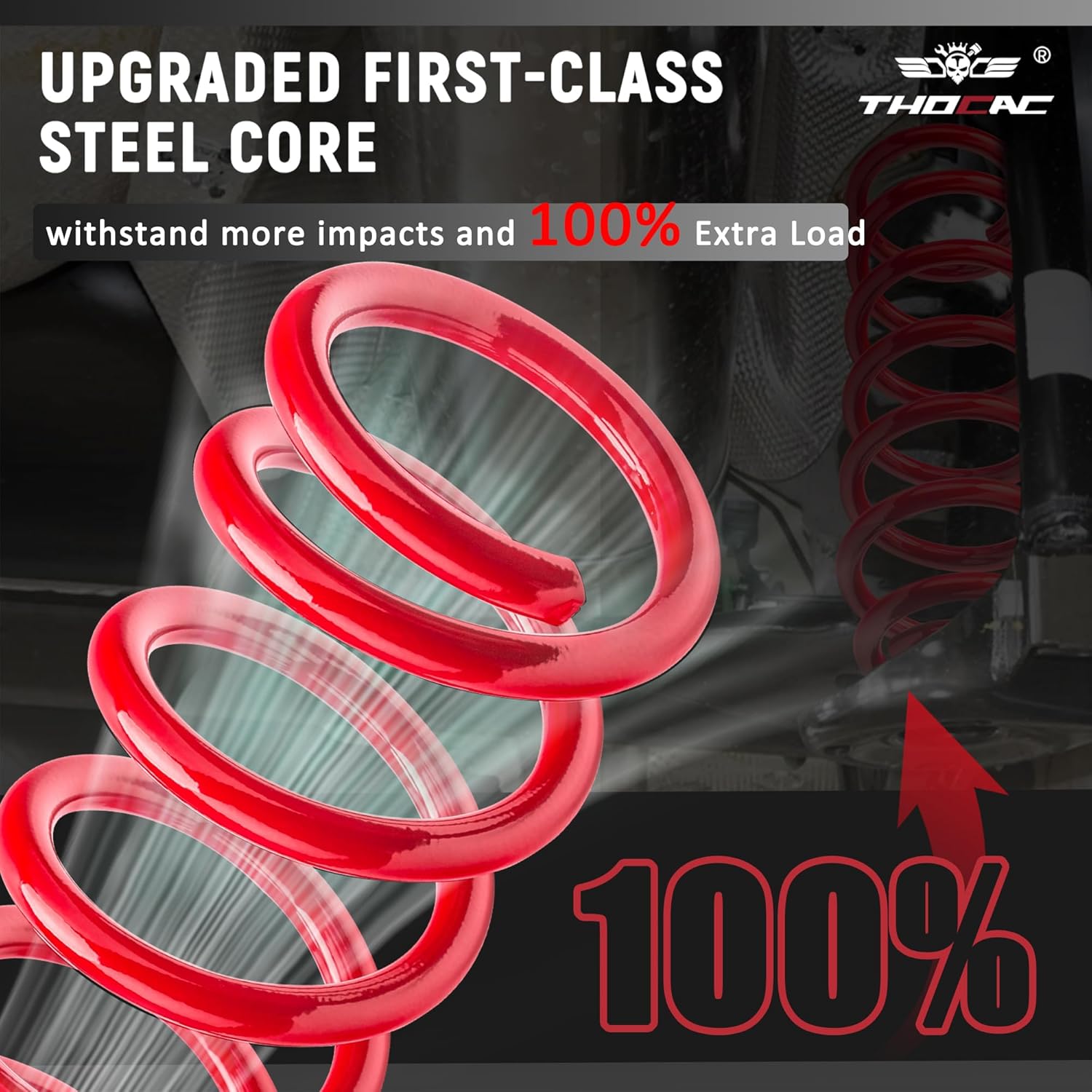 Rear Heavy Duty Coil Springs for Ram 1500 2009-2018 2wd 4wd, 100% Extra Load Capacity (2000 lbs), Maintains Factory Ride Height, For Truck Towing,Red