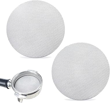 2pcs Espresso Puck Screen 1.7mm Thickness Reusable Barista Stainless Steel Coffee Filter Mesh Plate for Coffee Portafilter Filter Basket 51mm, 150m