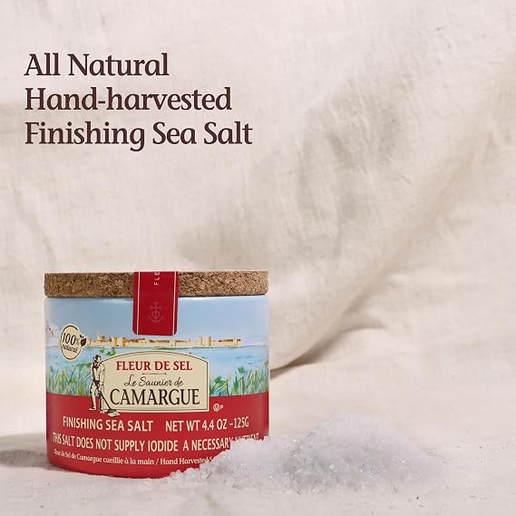 Le Saunier De Camargue | French Fleur Del Sel | Finishing Sea Salt, 4.4 oz (Pack of 2)