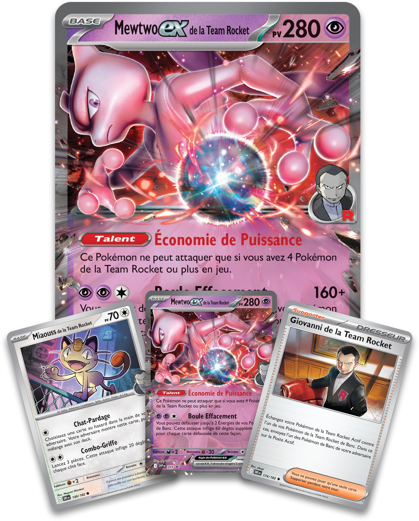 Pokémon: Coffret Mewtwo-ex de la Team Rocket du JCC Pokemon (1 Carte Promo Brillante, 1 Carte Grand Format Brillante et 4 boosters)