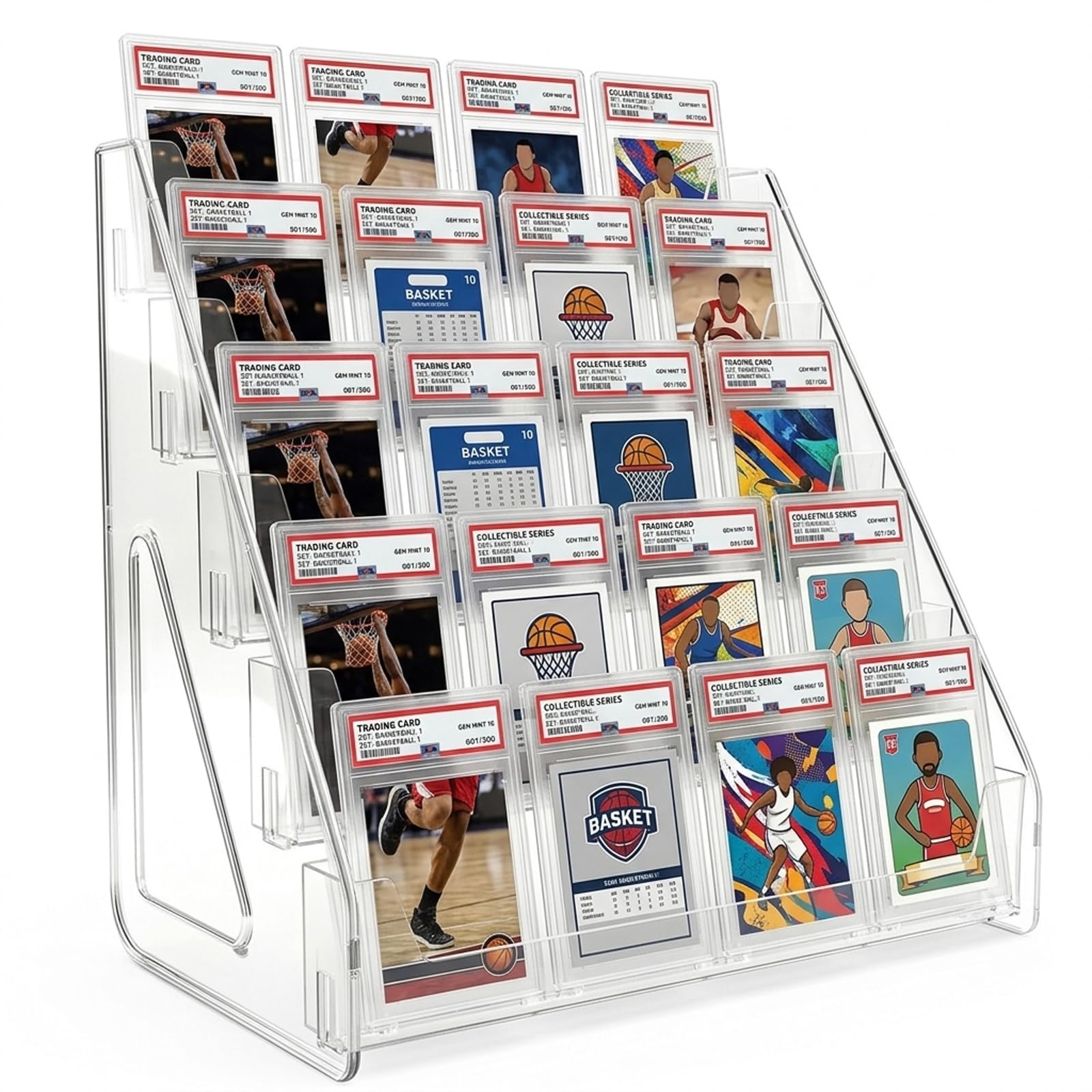 Wrbugukeji Trading Card Display Stand, Acrylic Trading Card Display Stand