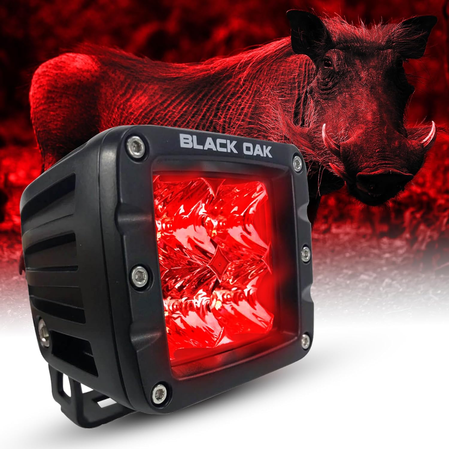 Black Oak LED Red Predator Hunting Pod Light (Flood Optics)