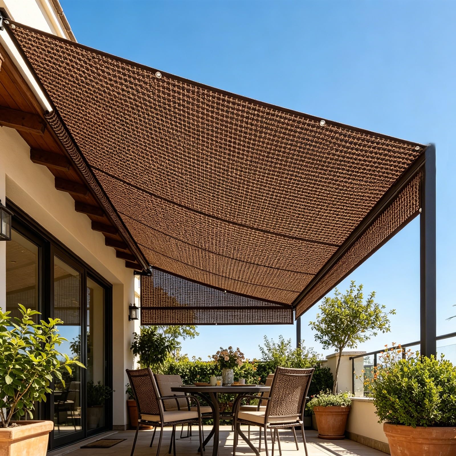 Toile d'ombrage pour éliminer la chaleur sous la terrasse 500 x 800 cm