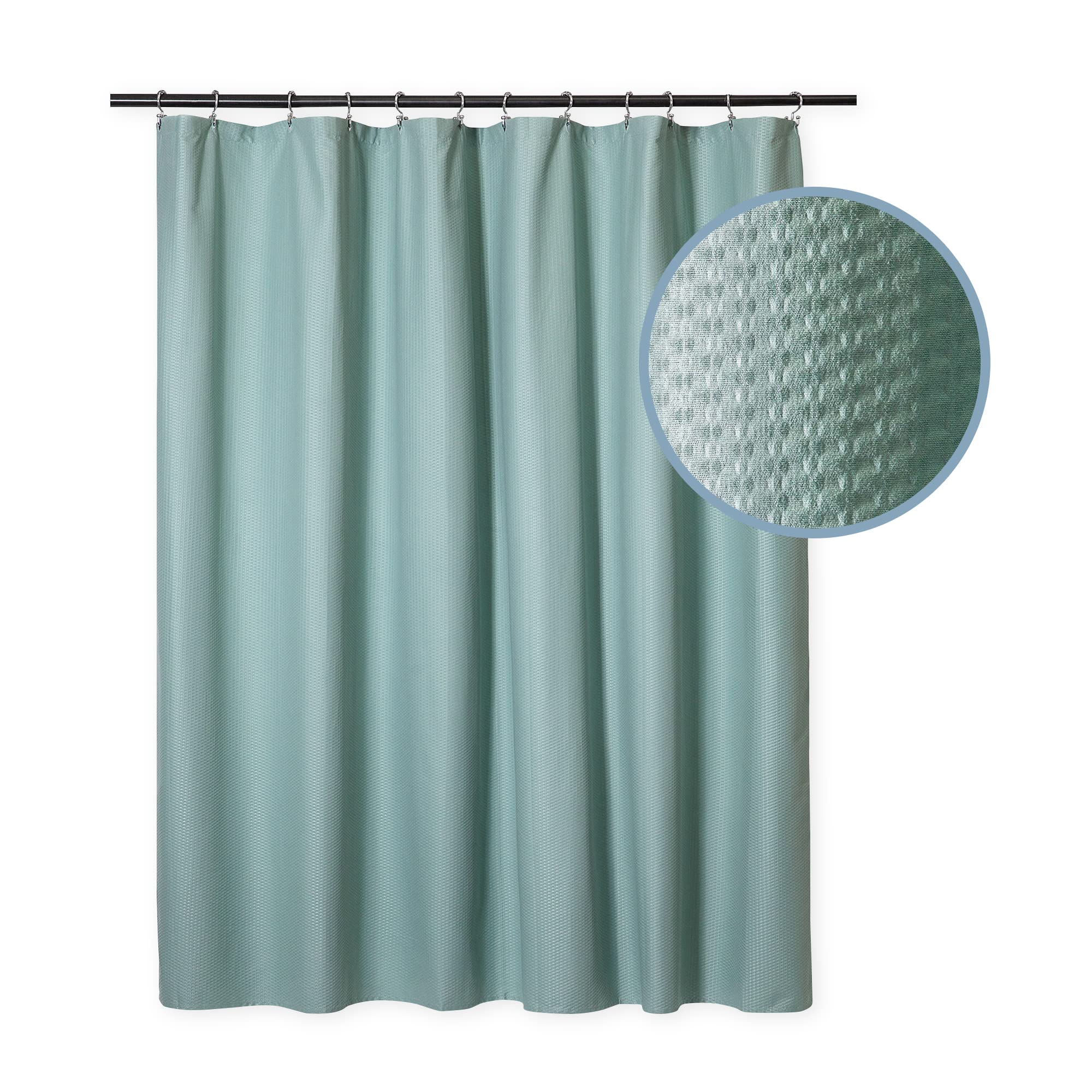MICRODRY Water Repellent Fabric Embossed Shower Curtain Liner – Superior Fabric Quality – Luxury – Bathroom | 72” x 72” | Aquifer
