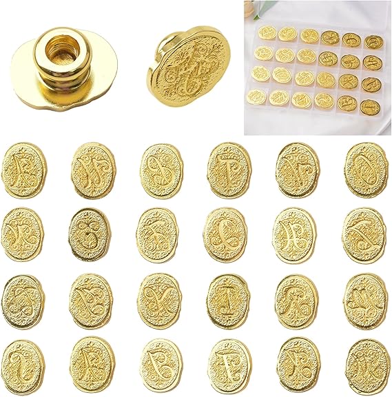 Wax Seal Stamp Kit, Envelope Wax Seals DIY Kit - Retro Sealing Wax Candle Classic Initial Alphabet Seal Wax Seal Stamp Letter S - In Blue Gift Box - View #2