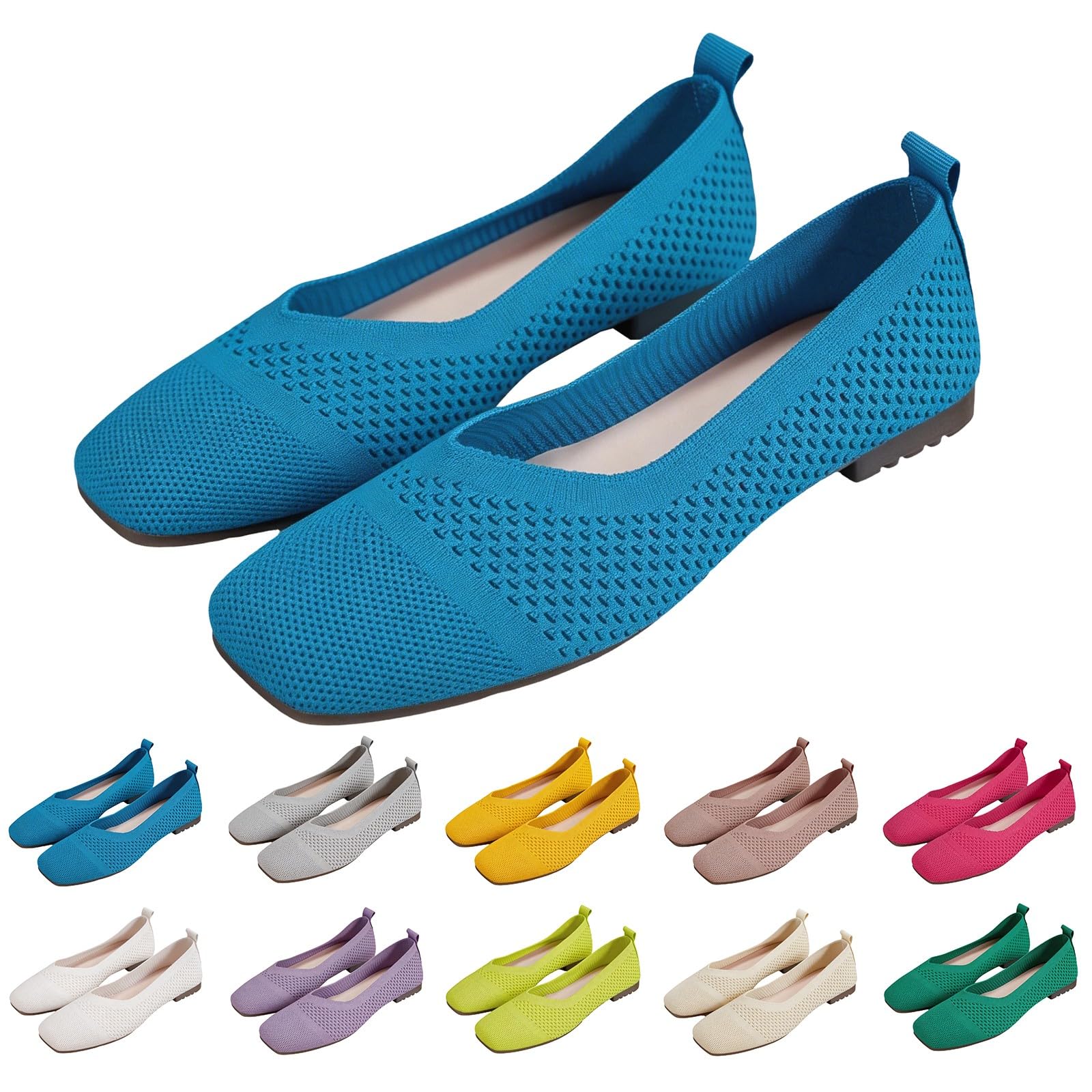 Zapatos Mujer Bailarinas Verano Elegantes Mocasines Cuadrados