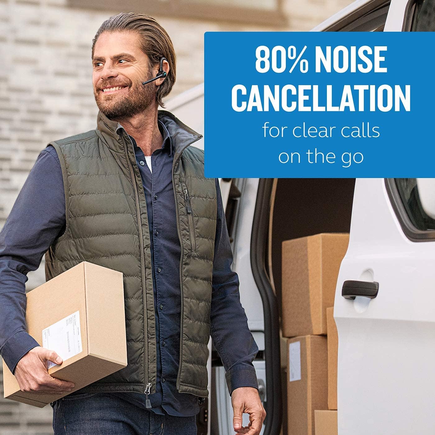 blueparrott m300 xt in ear bluetooth headset with noise cancelling microphone for ios android bundle with blucoil 1080p usb webcam usb conference s