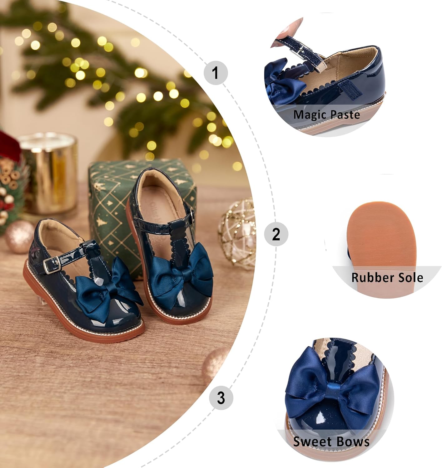 Otter MOMO Toddler Little Girls Oxford Shoes Mary Jane Flat T-Strap School Uniform Party Dress Shoes - Image 6