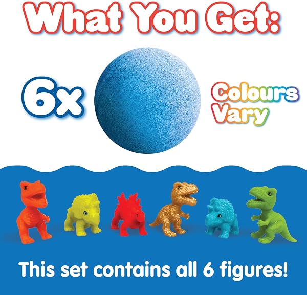 ZIMPLI - 6 x Large Dino Surprise Bath Bombs, 6 Surprise Dinosaur Toys Included, Boys Bath Toys, Christmas & Birthday Gifts, Baff Bomb Present for Kids - 3