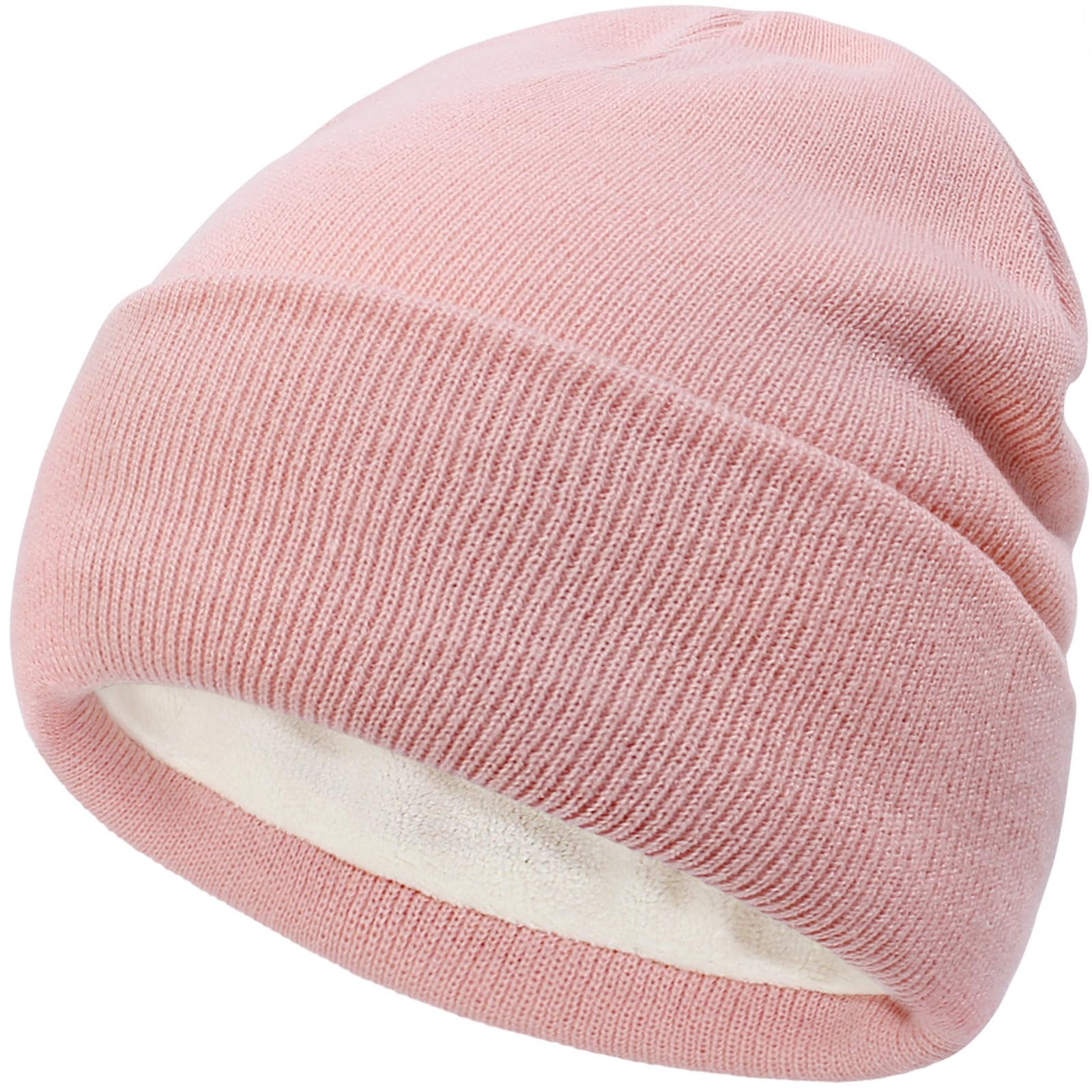 Dreshow Unisex 1 Pc Beanie Hat:pink Warm Knit Beanie For Women Men Winter Beanie Hats For Soft Slouchy Warm Cuffed Cap For Cold Weather