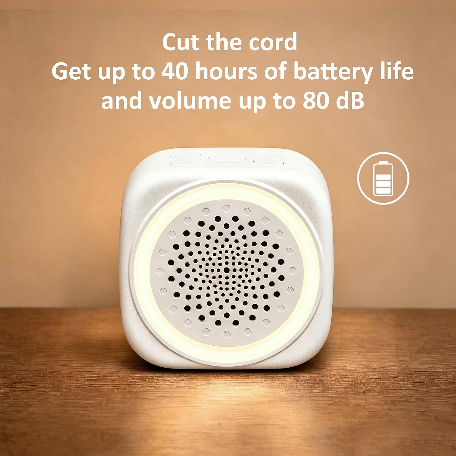 Relax 3 Portable White Noise Sound Machine with 26 Soothing Sounds, Brown Noise, Night Light for Adults Sleep, Kids and Baby Sleeping, Travel, Office, Gifts
