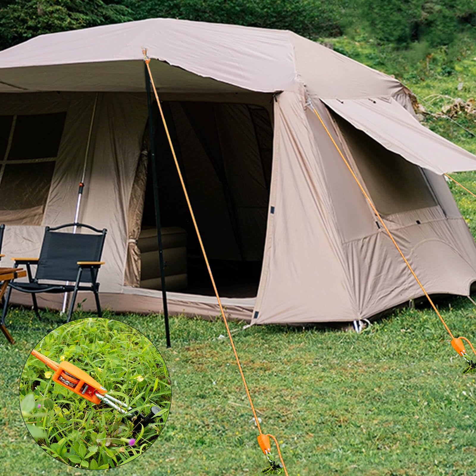 Corda riflettente per tenda da 4 mm x 4 m - Confezione da 4 con corda elastica in alluminio - Ideale per campeggio ed escursionismo | Leroy Merlin