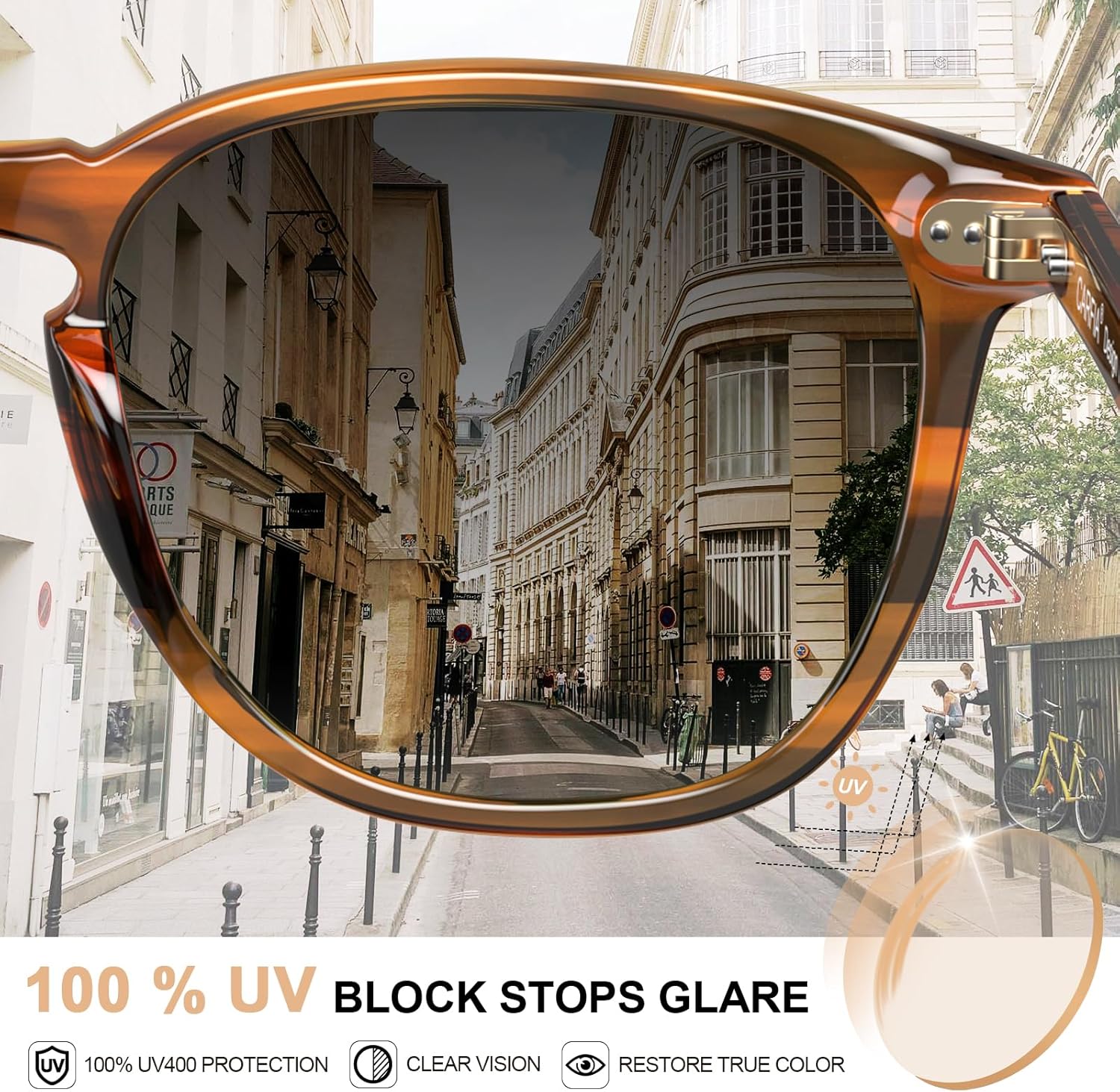 CARFIA Retro Cool Acetate Polarized Sunglasses for Men UV Protection, Outdoor Fashion Driving Eyewears Male Square Sunnies - Image 8