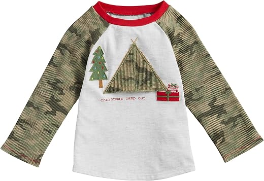 Mud Pie Baby Boys' Tent Camo Christmas Tee