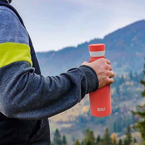 Miniatura 5 de BUILT Cascade - Botella de acero inoxidable aislada al vacío de doble pared con agarre cómodo y tapa giratoria, 18 onzas