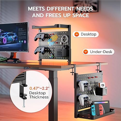 Miniatura 4 de ARES WING Abrazadera de escritorio con estante organizador de 16 pulgadas, estante de almacenamiento ajustable sobre o debajo del escritorio con