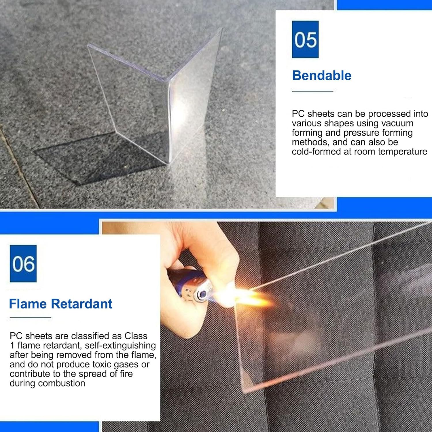 2.5mm Polycarbonate Roofing Sheet - Greenhouse Replacement Panels for Sheds & Carports, Durable UV-Resistant Plastic, 1.22m x 5m (4ft x 16.4ft)