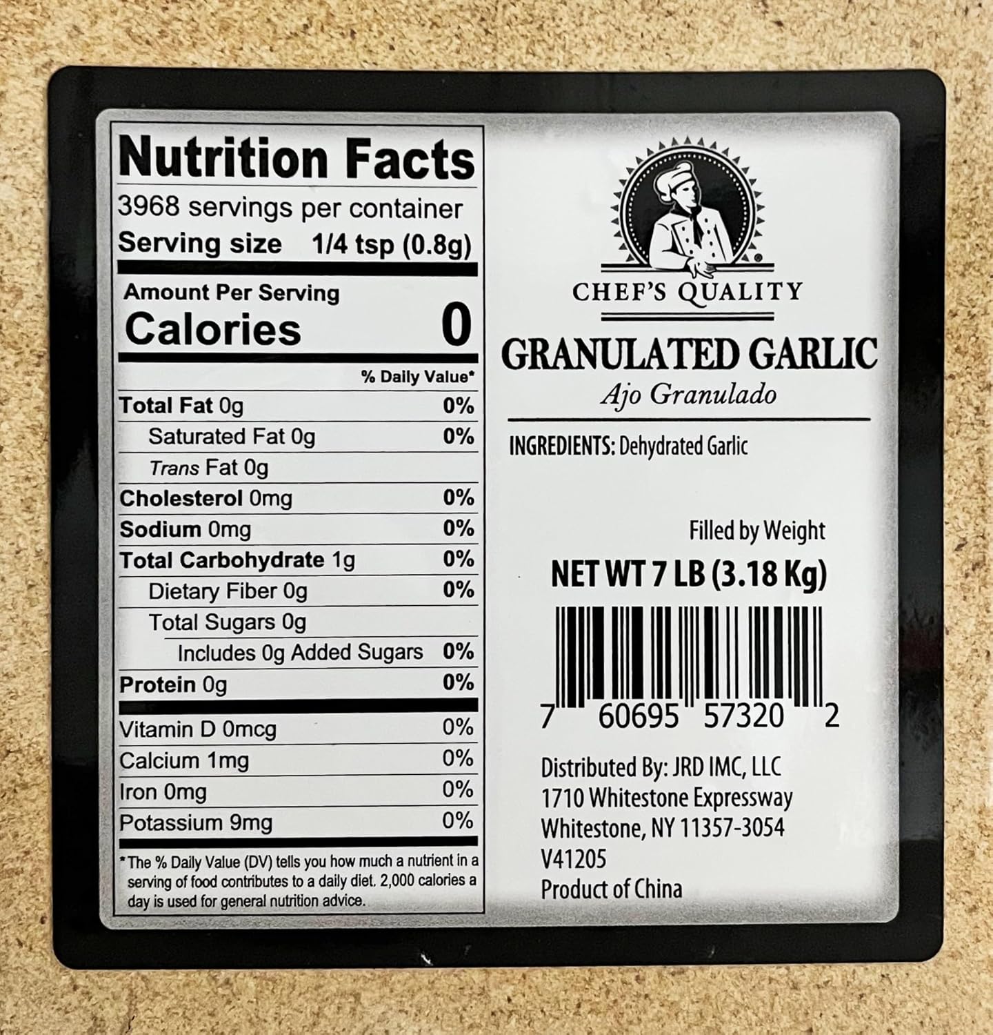 Chef's Quality Granulated Garlic 7 LB