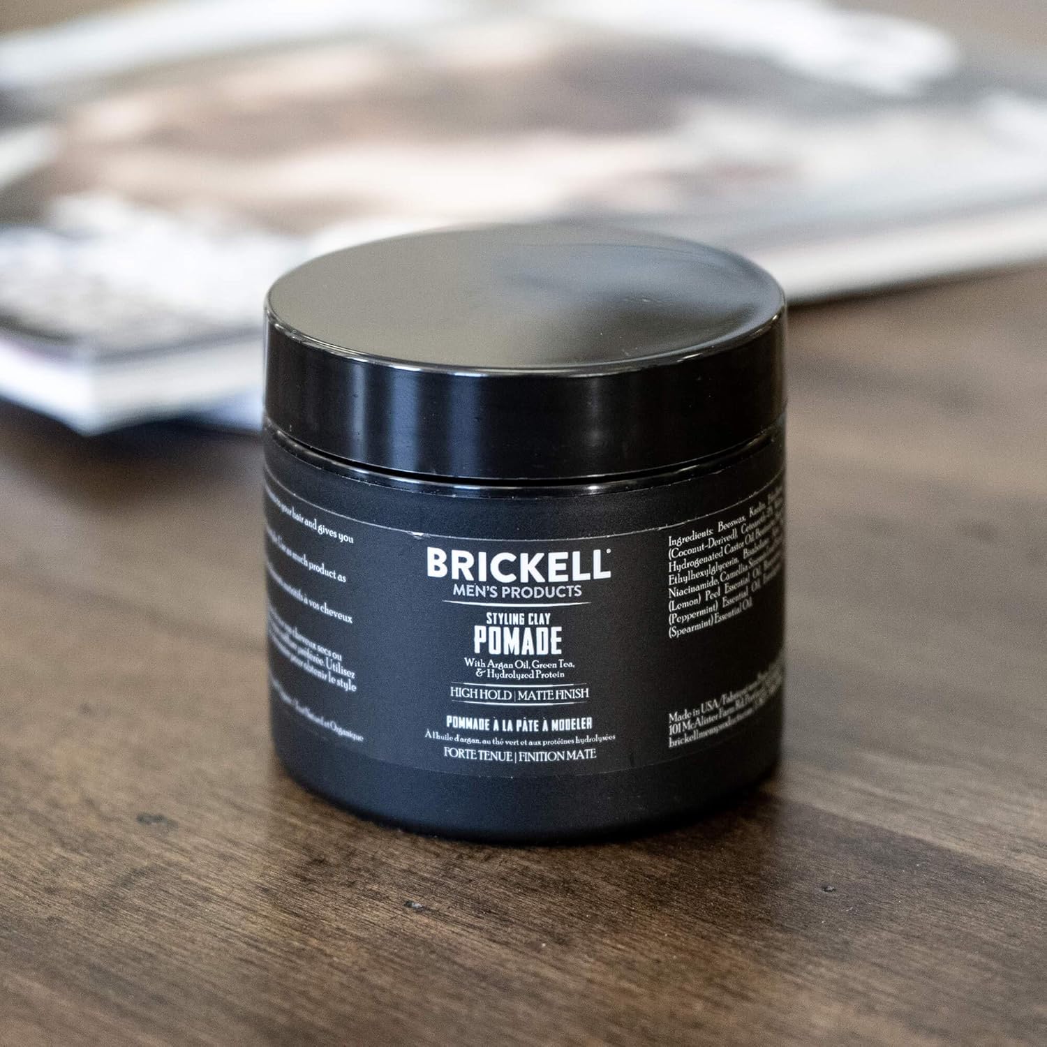 Brickell Men's Products Hair Styling Clay Pomade For Men, Natural & Organic with Strong Hold & Matte Finish, Product for Modern Hairstyles, 2 Ounces, Scented (Pack of 2)