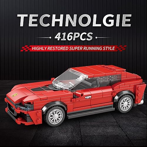Miniatura 2 de ZYLEGEN Kit de construcción de autos de carreras, desafiante modelo de juegos de construcción de autos deportivos, juego de bloques de construcción