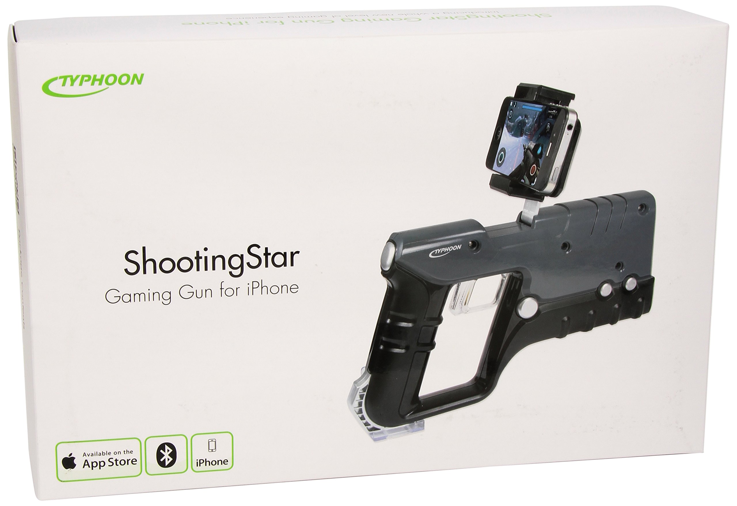 Typhoon ShootingStar - Volante/mando (Pistola, iOS, Analogue / Digital, Inalámbrico, Bluetooth, 3.0+EDR) Negro, Gris - [Edizione: Spagna]