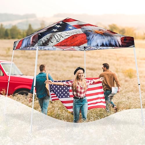 Vista 211 de EAGLE PEAK Tienda de campaña desplegable de pierna inclinada de 8 x 8 pulgadas, fácil instalación para una persona, toldo de playa al aire libre