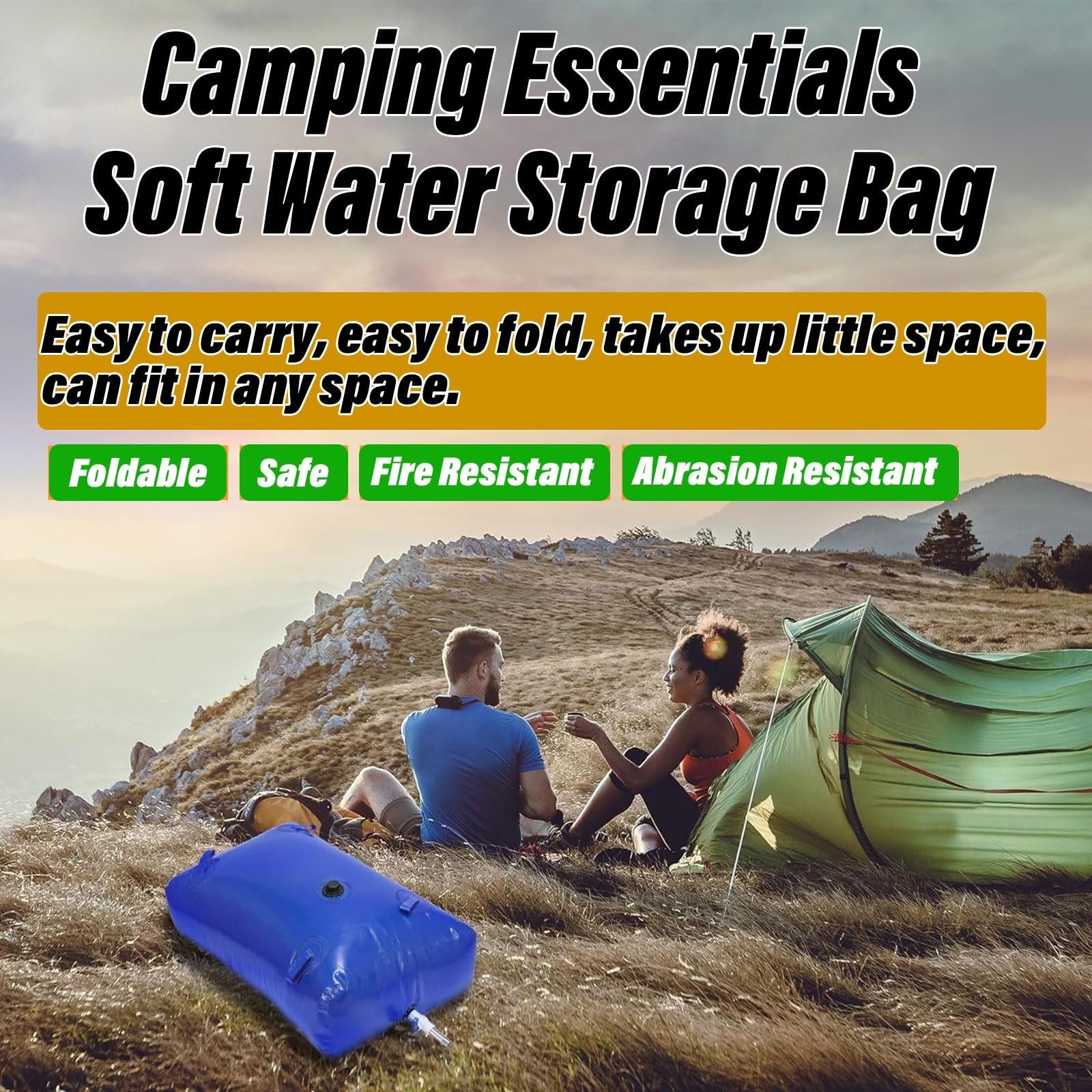 Vescica d'Acqua All'aperto Ad Alta capacità, Serbatoio di Emergenza Portatile, Adatto per Lo Stoccaggio di Acqua Agricola, Resistenza alla Siccità, Campeggio RV WMEIE (Color : Blue, Size : 1X1.5X0.7