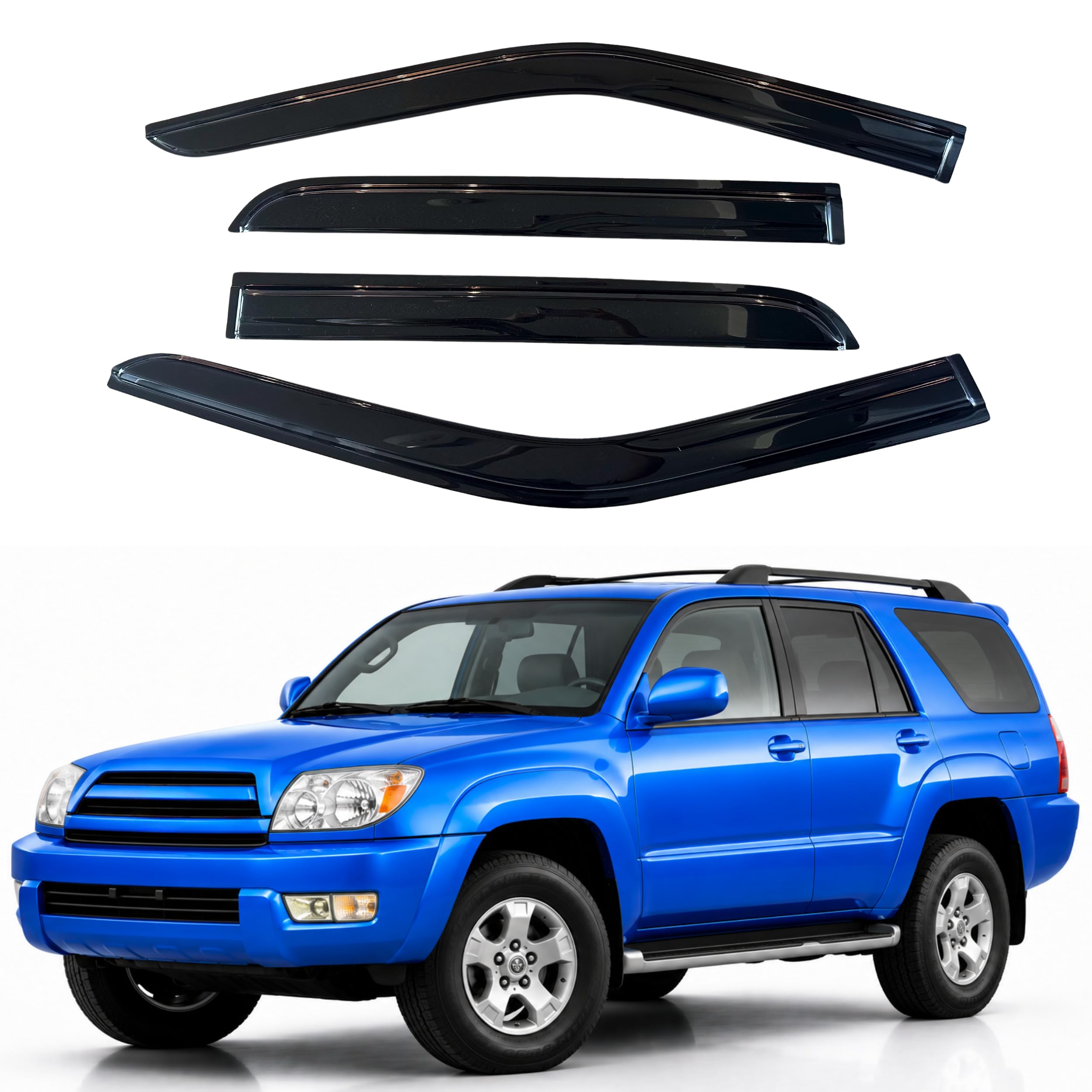 IG Window Visors Fit for 2003-2009 Toyota 4Runner, Out-Channel Rain Guards Vent Wind Deflectors 4PC, Car Accessories for 03-09 4Runner