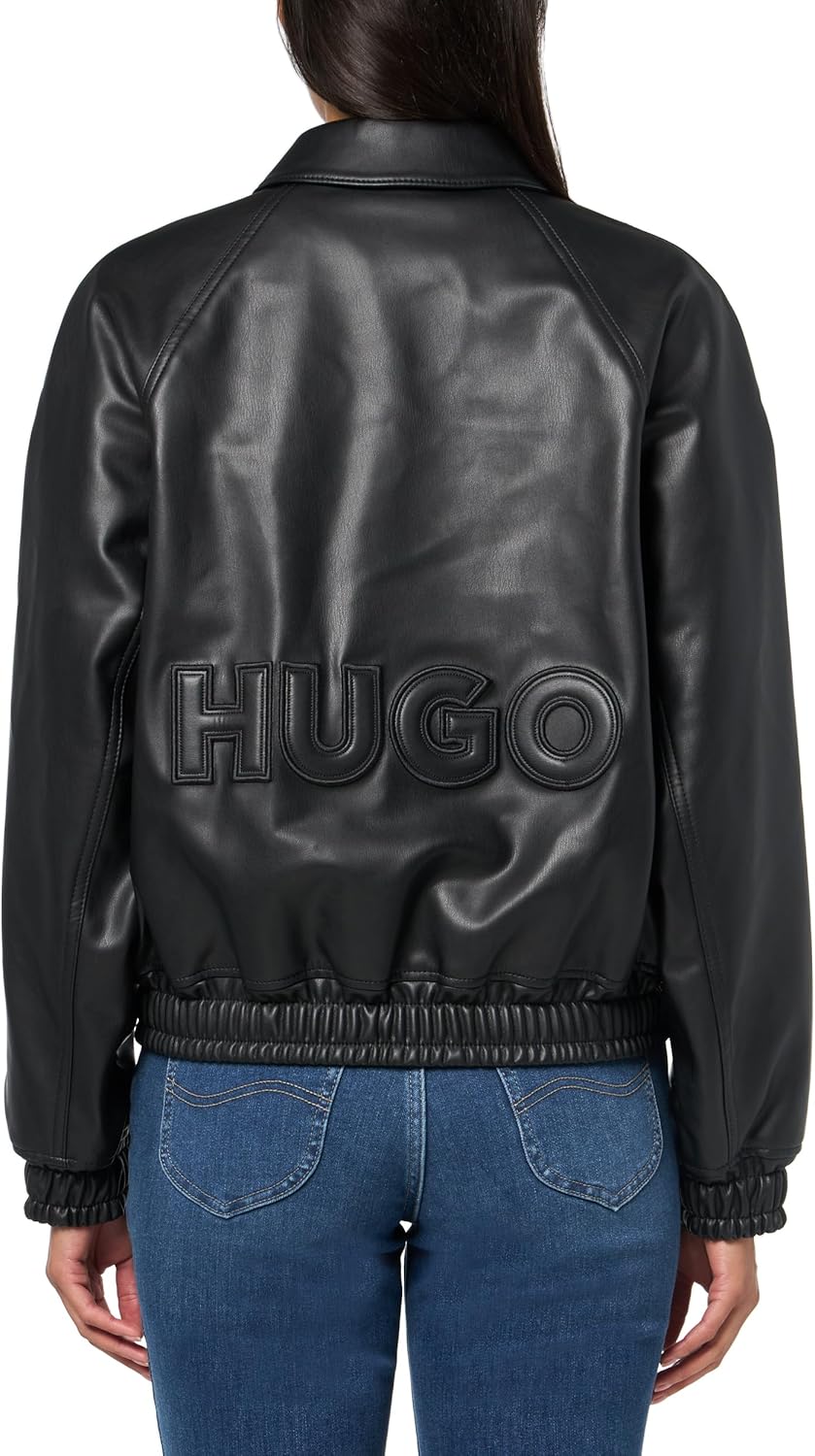 HUGO Women's Vegan Leather Bomber Jacket