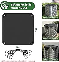 Vista 2 de Air Conditioner Covers for Outside Units 36 x 36, 600D Waterproof AC Cover, AC Condenser Winter Cover - Snowproof, Rainproof