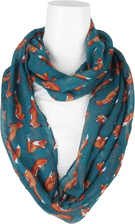 VIVIAN & VINCENT Soft Light Various Print Sheer Infinity loop circle Scarf