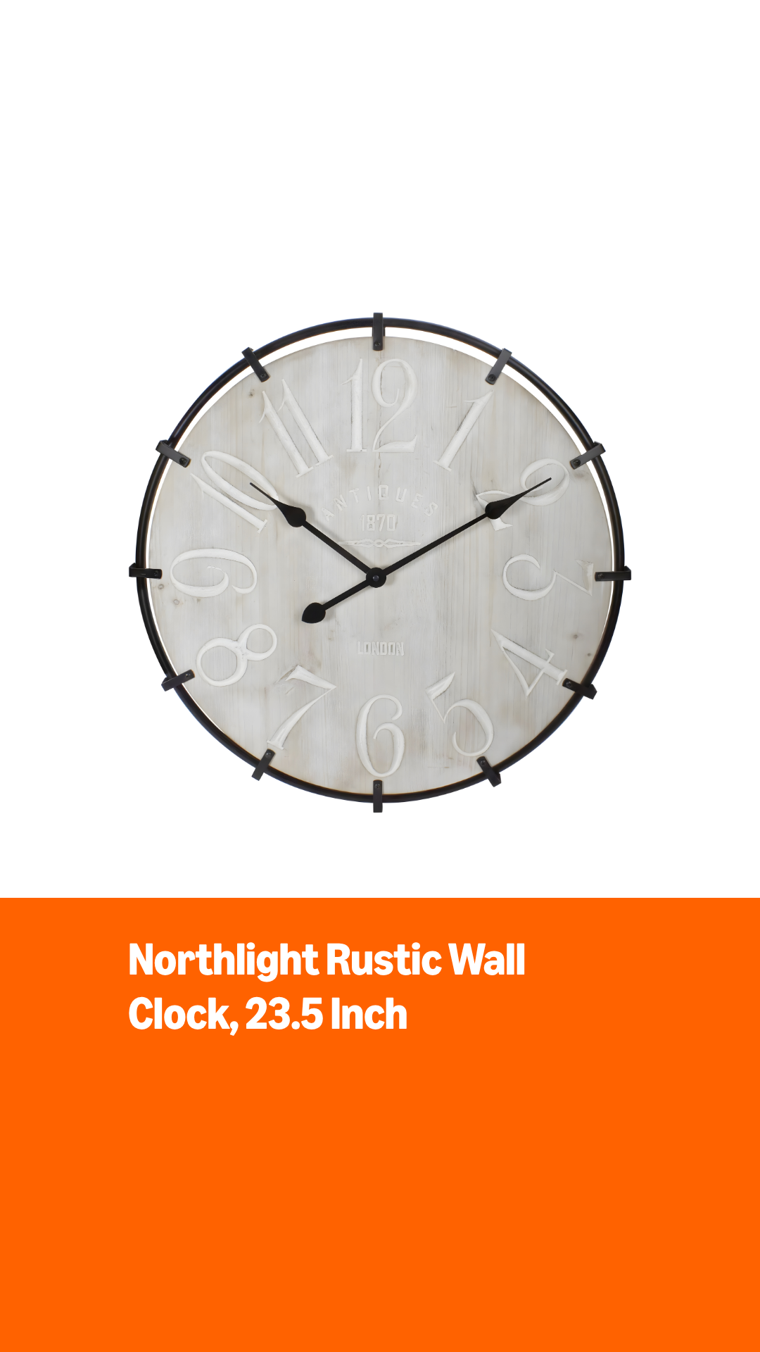 Reloj de Pared Redondo de Madera y Metal Northlight 23.5" miniatura 6