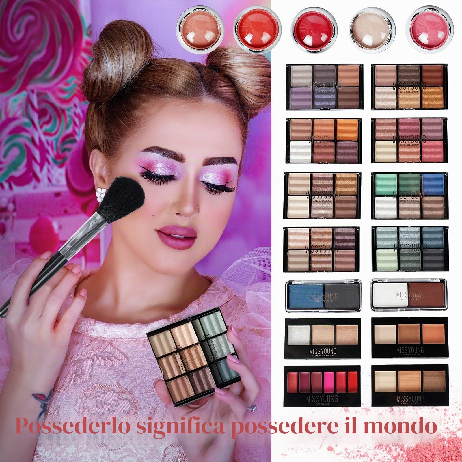 Cofanetto per il trucco completo da donna, palette di trucco, confezione regalo all-in-one pallet per uso professionale o a casa #2