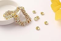 Vista 6 de 200 unidades de cuentas espaciadoras Rondelle de 8 mm, con strass, color AB, cristal, bañadas en oro, cuentas sueltas para hacer joyas, pulseras