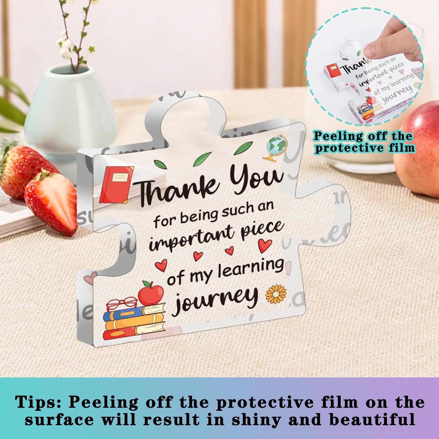 Valentines Day Gifts for Teachers, Teacher Appreciation Gifts for Women, Best Teacher Tumbler, Acrylic Plaque, Back to School Birthday Retirement 2026 Graduation Thank You for Teachers from Student - Image 5