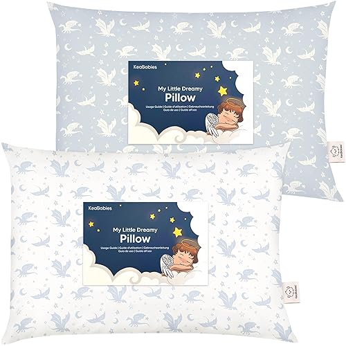 Miniatura 10 de KeaBabies Paquete de 2 almohadas para niños pequeños de 13 x 18 pulgadas, almohadas de cama de viaje suaves de algodón orgánico para niños, para