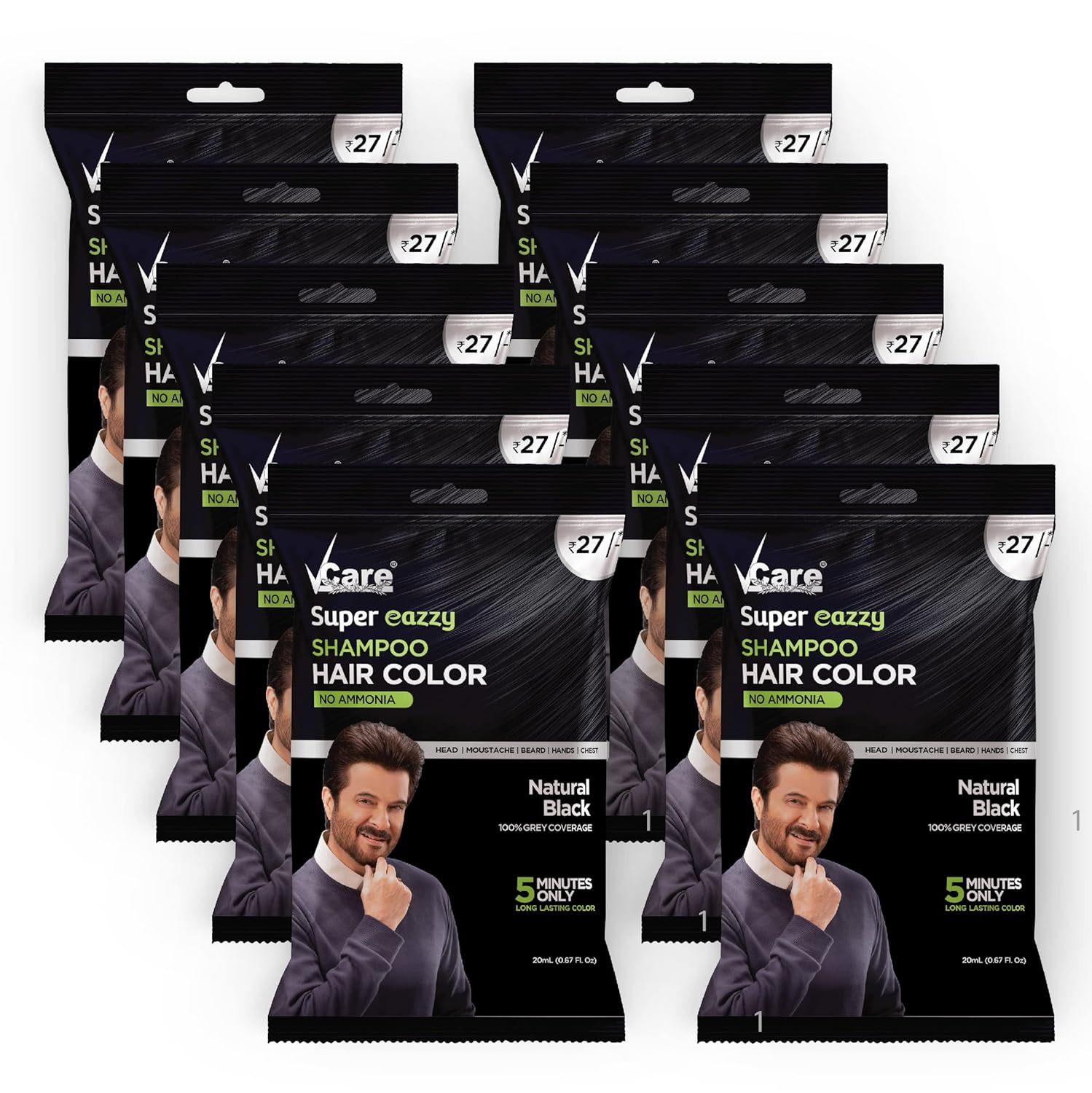 Buy VCare Super Eazzy Hair Colour Shampoo for Women and Men 20ml Only