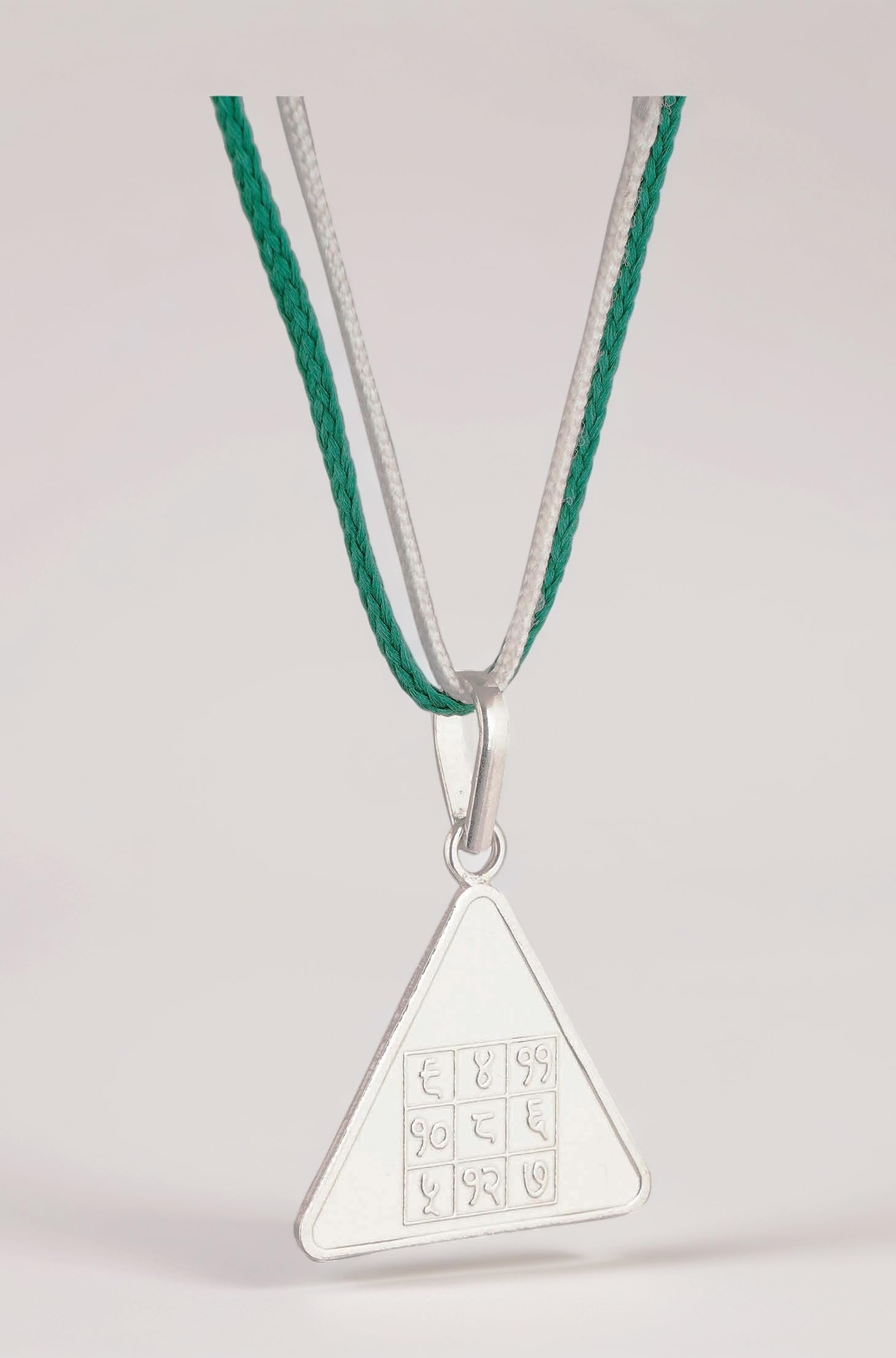 Silver Budh Pyra Yantra Locket Energized Budh Pyra Yantra Pendant for Uplifting Budh and Shukra Silver 5.5 gm