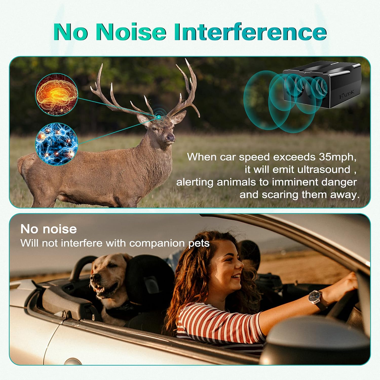 Elook Upgraded Deer Whistles for Car, Save Deer Whistle for Vehicles and Trunks, Double Horn, 4 Pack (Patent Pending)
