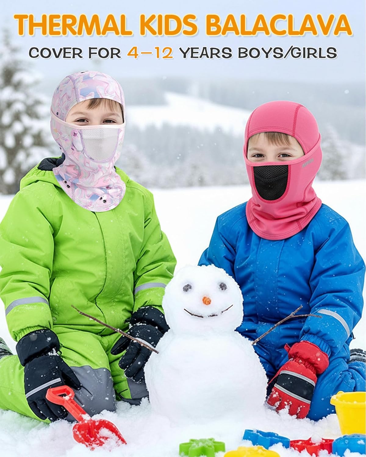 Kids Balaclava Ski Mask with Breathable Holes, Windproof Fleece Full Face Mask for Cold Weather Boys Girls - Image 5