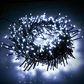 EcoNour Christmas Tree Cluster Lights - 2000 LED - Cool White - 6 Hours ...