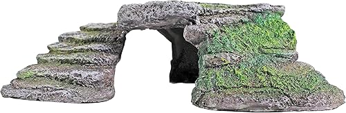 PENN-PLAX (REP183) Reptology Shale Scape Step Ledge & Cave Hideout – Decorative Resin for Aquariums & Terrariums – Great for Reptiles, Amphibians, and Fish – Large(Small)