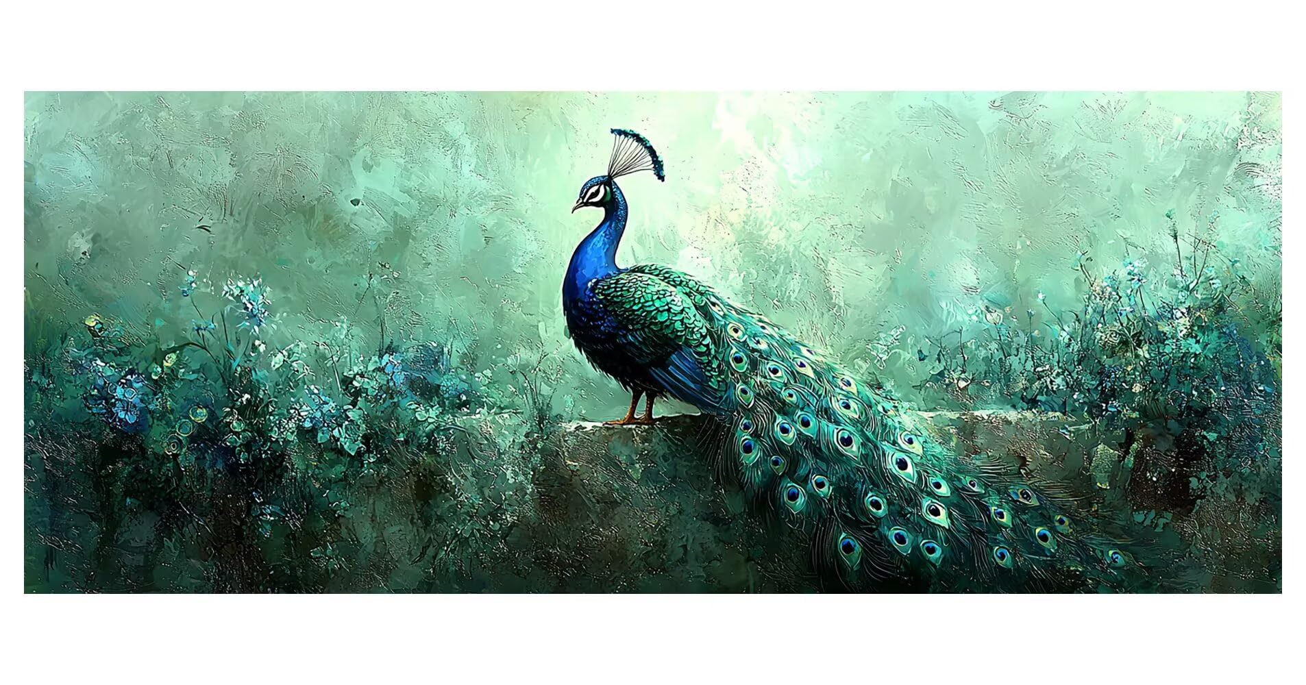Furcht Diamond Painting Groß XXL 200x80cm, Basteln Erwachsene Diamond Painting Set, 5D DIY Pfau Diamant Paintings Bilder Erwachsene, Diamond-painting Set mit Zubehör für Deko Wohnzimmer Geschenke D-79