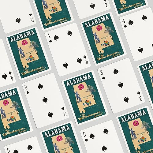 Miniatura 4 de Lantern Press Alabama, Montgomery, Capitolio del Estado, iconos del estado (52 cartas de juego, baraja de cartas de tamaño póquer con comodines)
