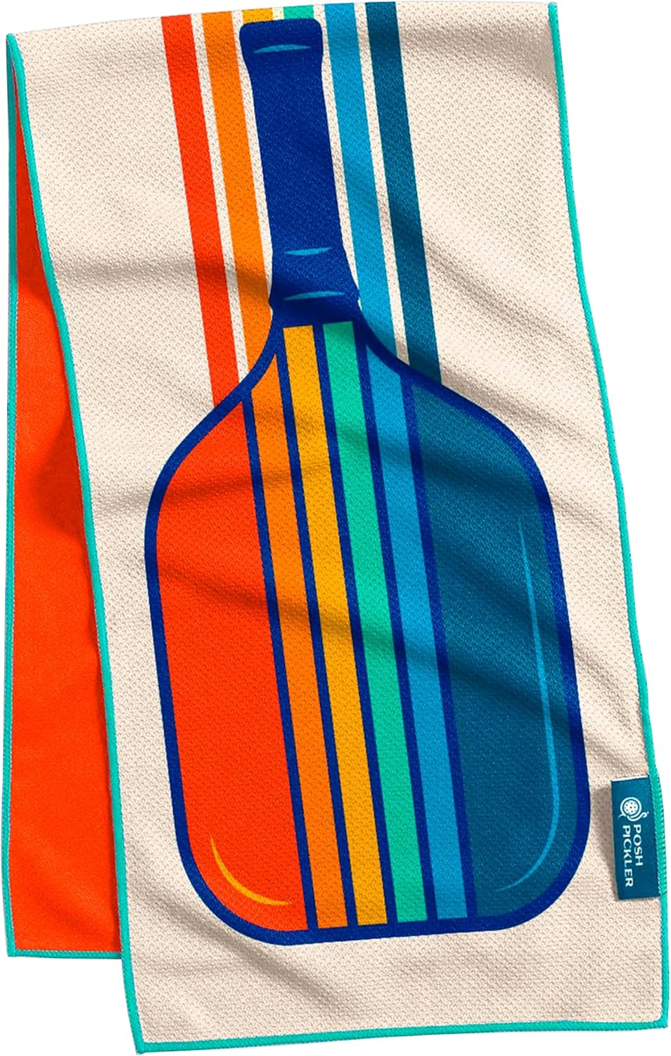 Posh Pickler Sports Towel with Activated Cooling Technology, Machine Washable Microfiber-Polyester Blend, Includes Reusable Pouch, Pickleball Tennis and Padel accesories 12" W x 40" Vintage Victory