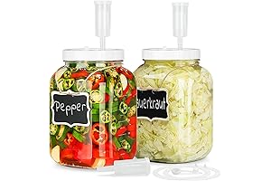 Complete 2 Pack 1 Gallon Sauerkraut Fermentation Jar Set