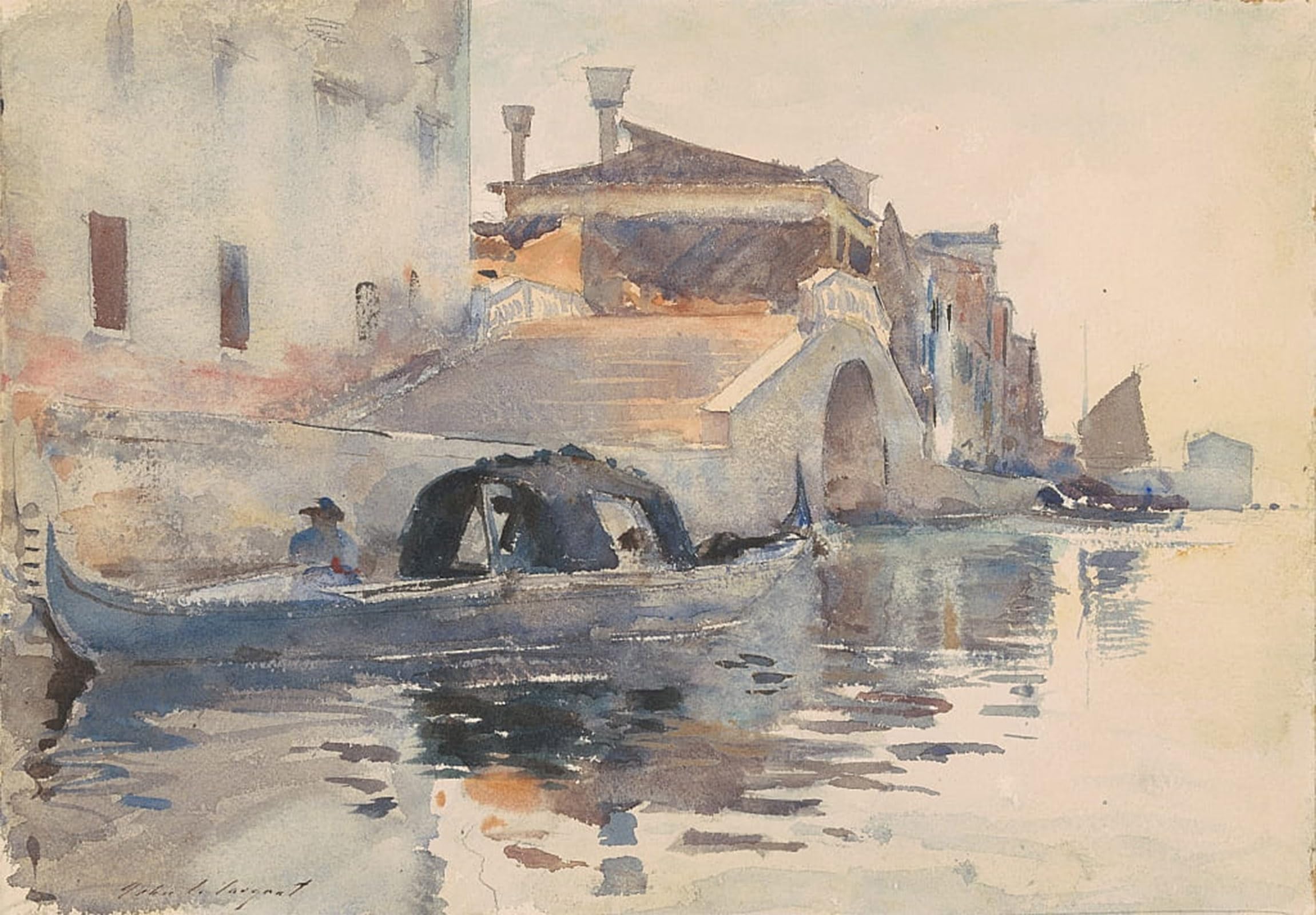 SERENDIPITP Retro Picture Poster Wall Art Pictures Painting Ponte Panada Fondamenta Nuove by John Singer Sargent Wall Art Canvas Print for Wall Decor 60x90cm